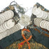 Turkoman head dress with two metal and glass pendants - The Nomads Tent